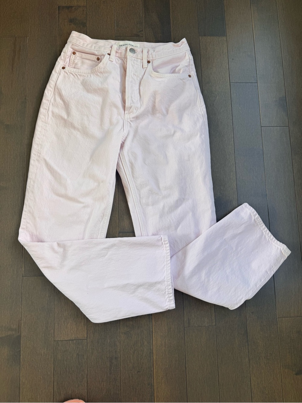 Denim Forum Light Pink Straight-Leg Women’s Jeans